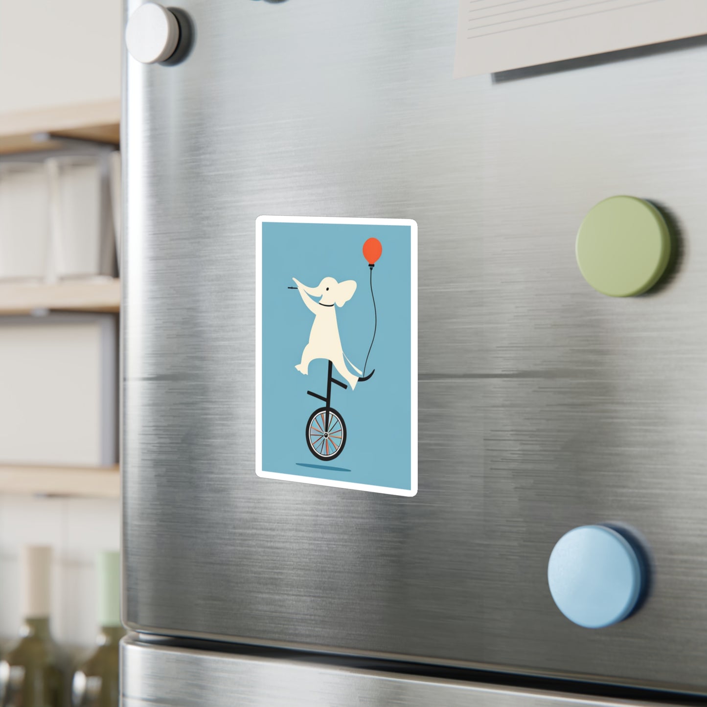 Elephant Riding a Unicycle - Cute Vinyl Decals