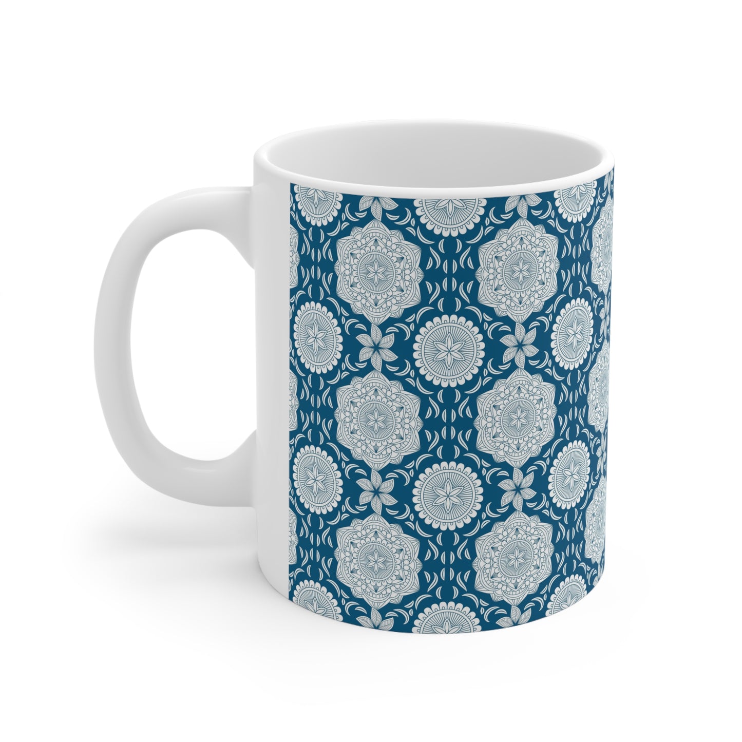 Blue & White Mandala | Ceramic Mug 11oz