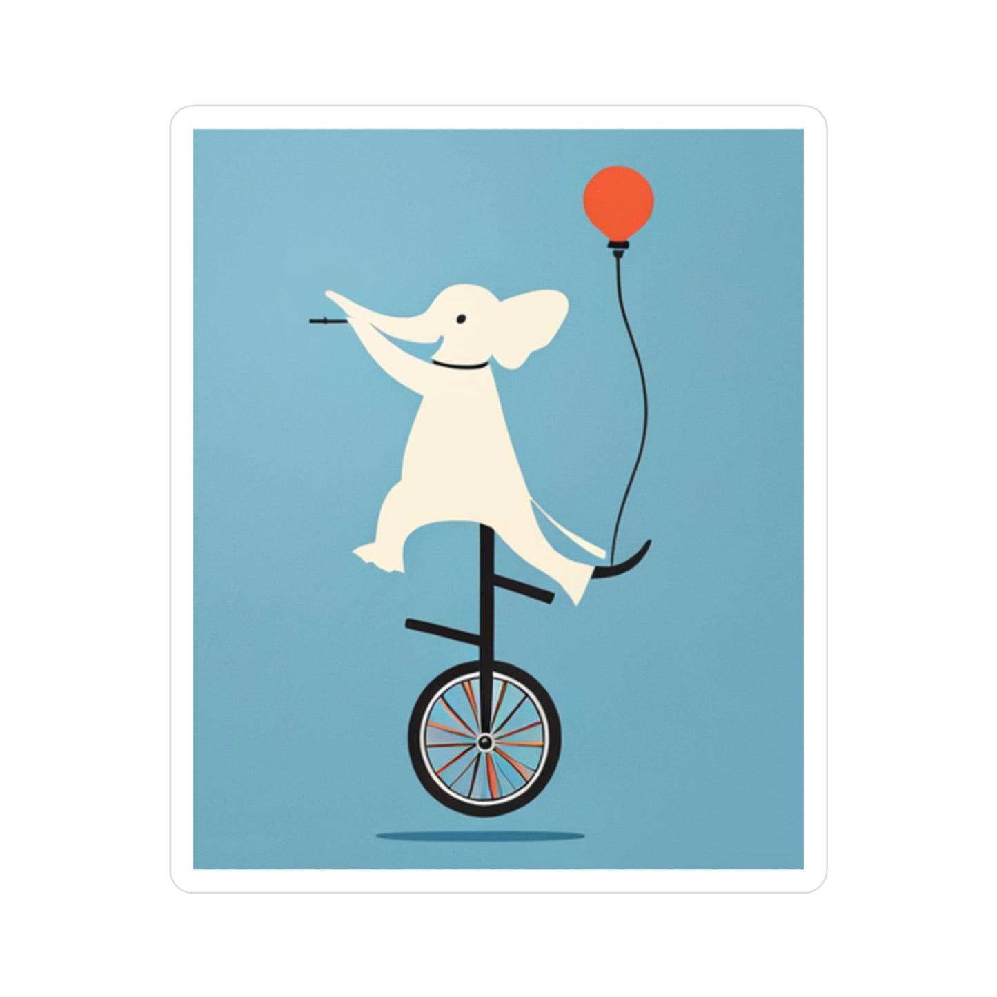Elephant Riding a Unicycle - Cute Vinyl Decals