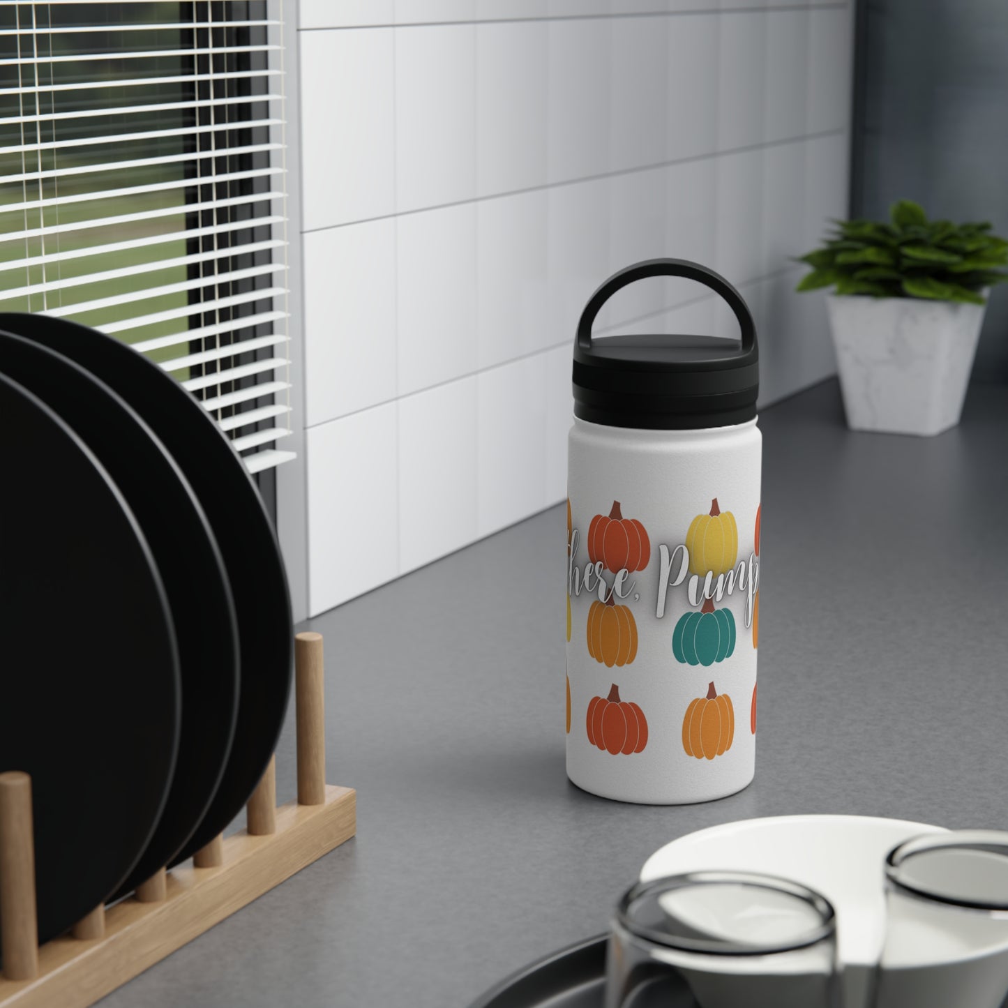 Hey there, Pumpkin! // Stainless Steel Water Bottle, Handle Lid