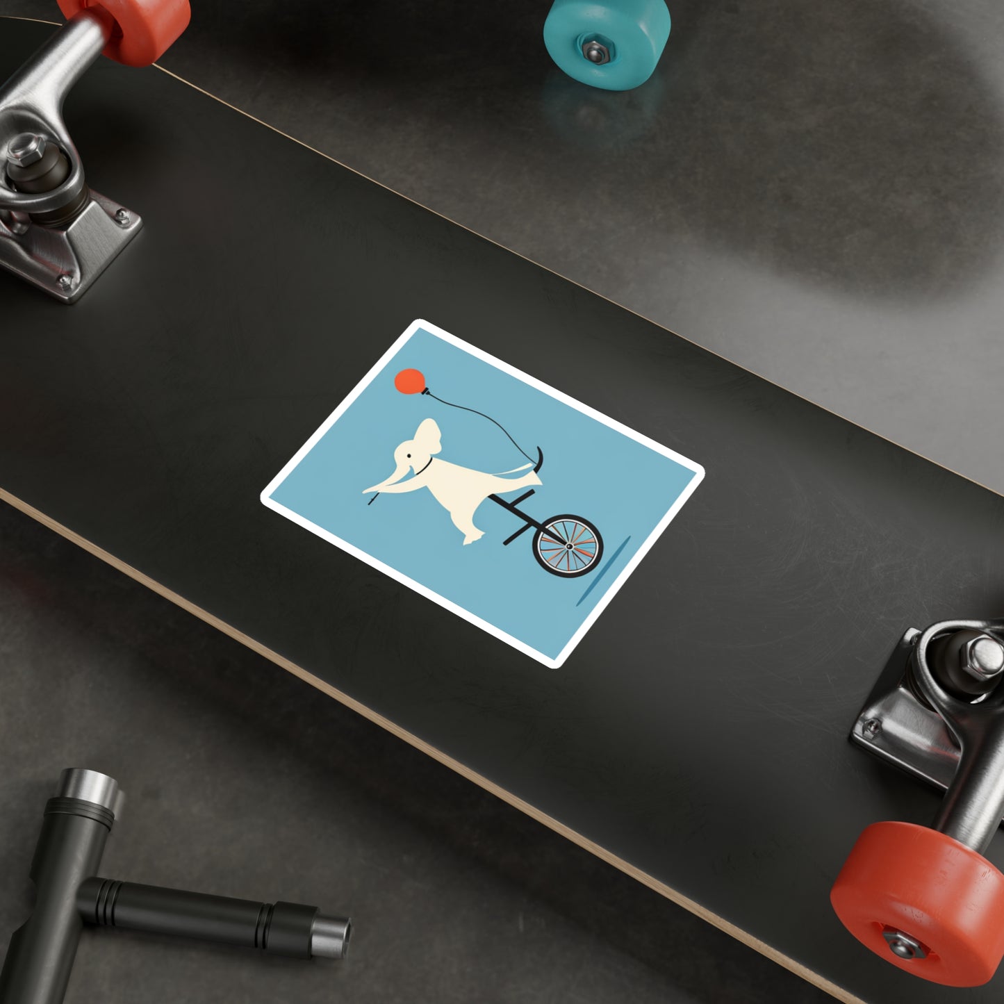 Elephant Riding a Unicycle - Cute Vinyl Decals