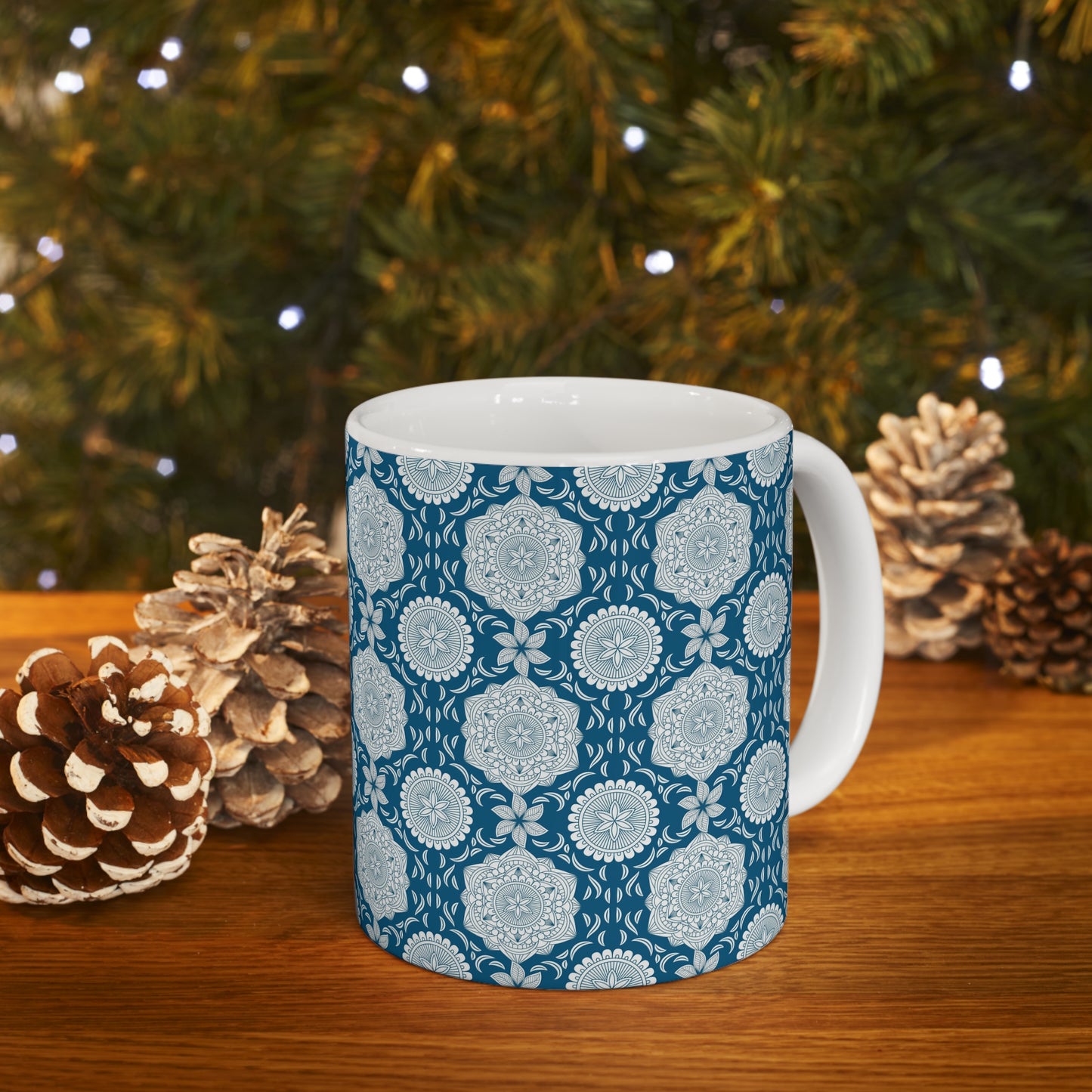 Blue & White Mandala | Ceramic Mug 11oz