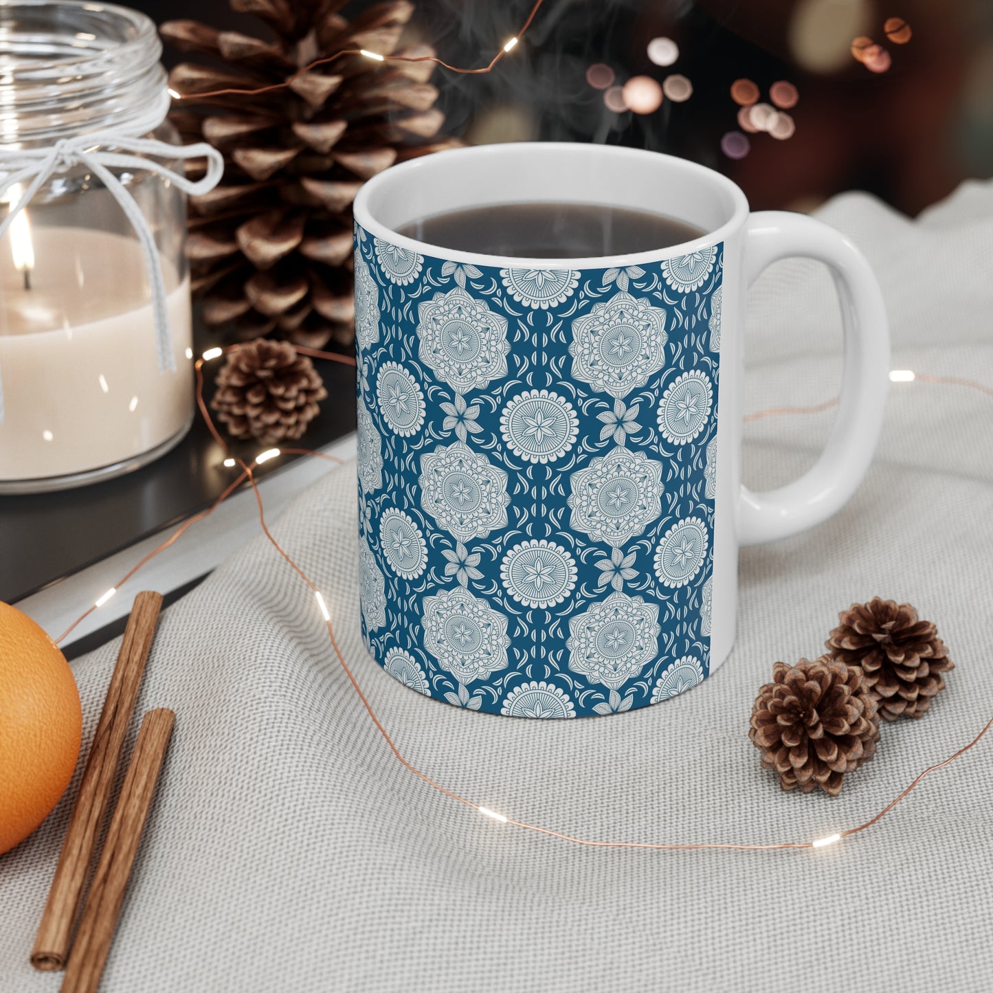 Blue & White Mandala | Ceramic Mug 11oz