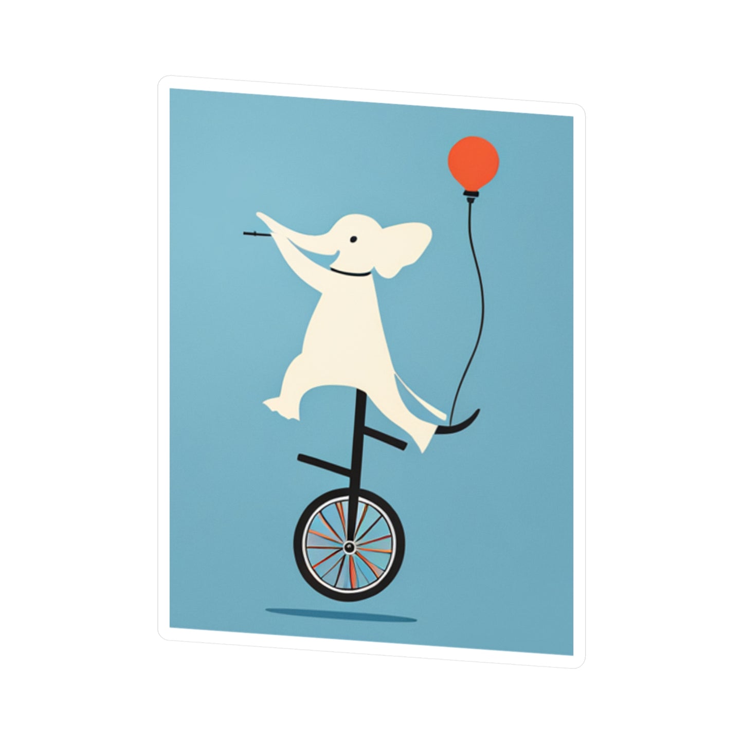 Elephant Riding a Unicycle - Cute Vinyl Decals