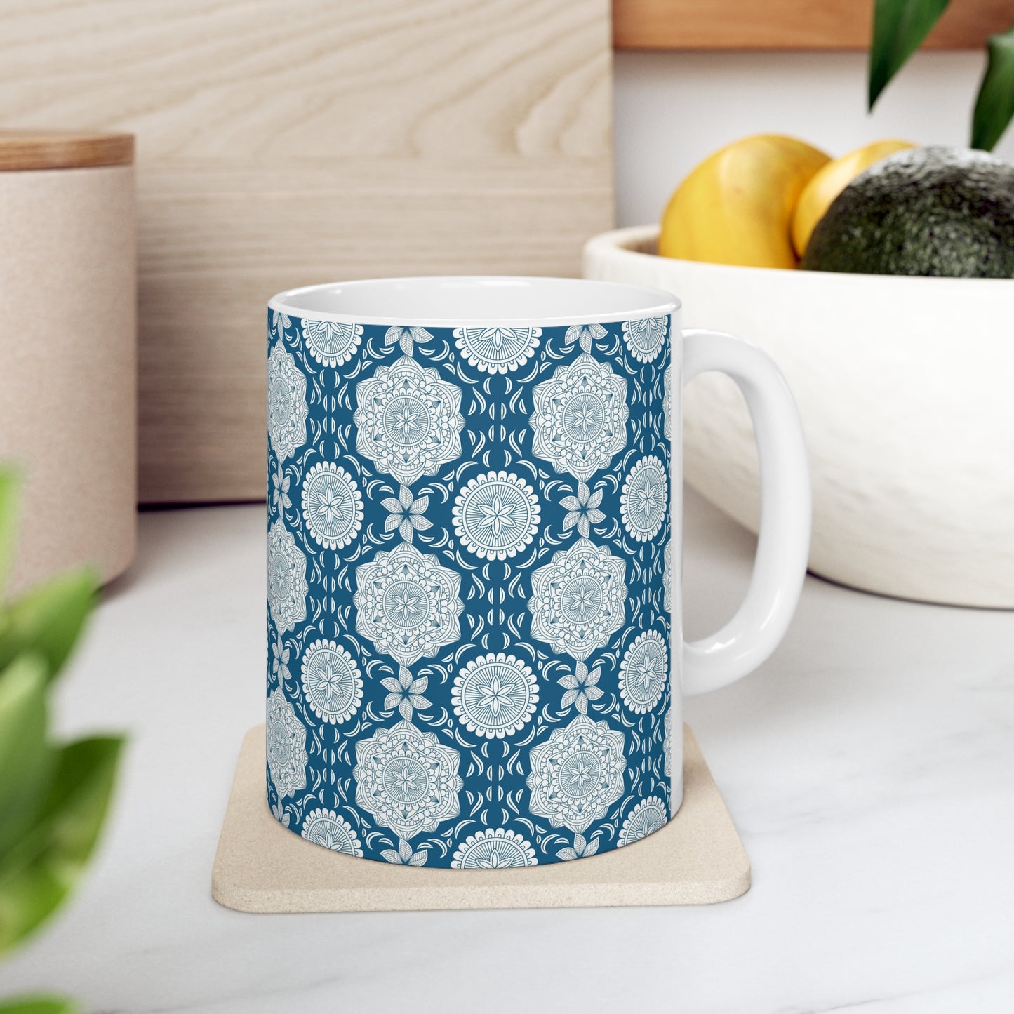 Blue & White Mandala | Ceramic Mug 11oz