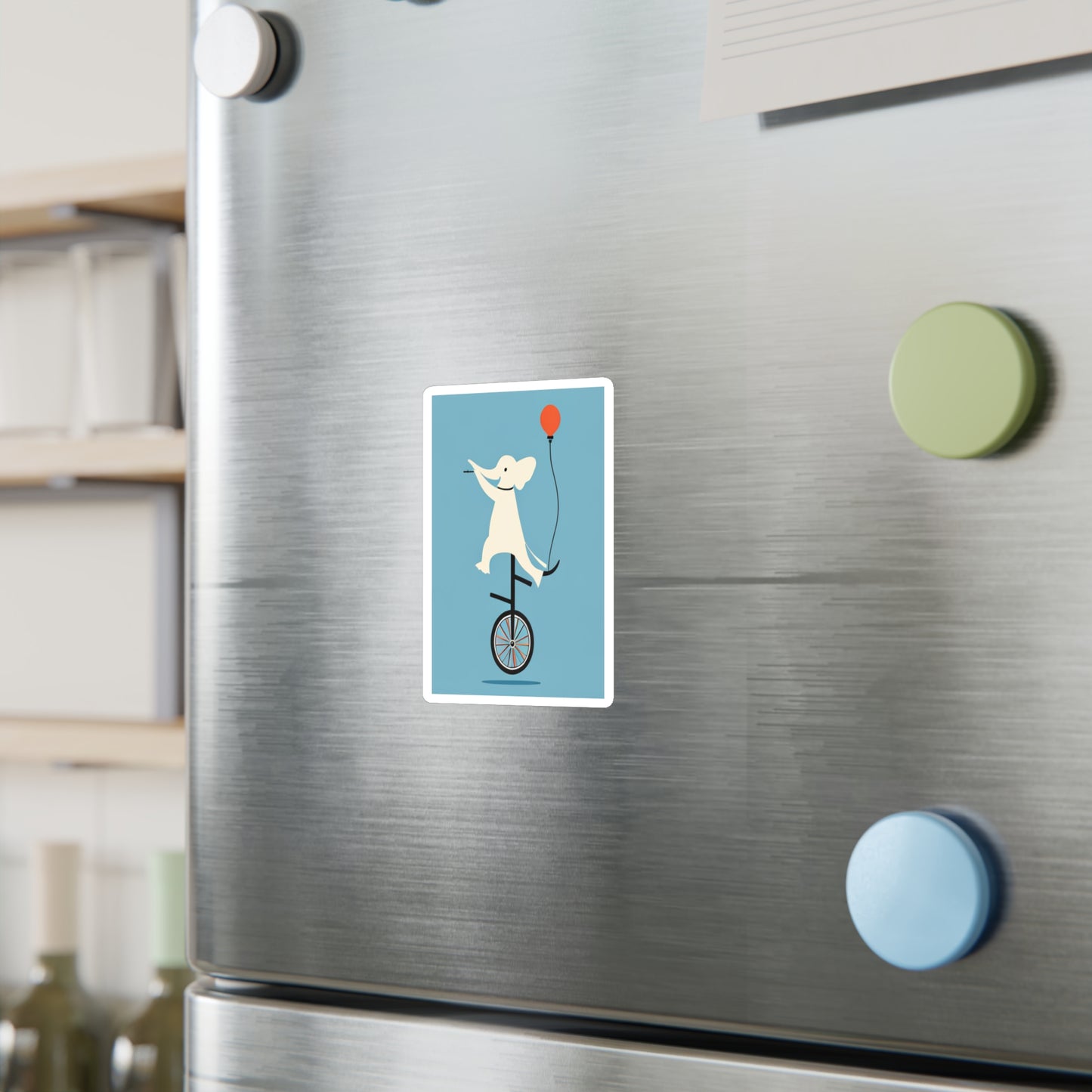 Elephant Riding a Unicycle - Cute Vinyl Decals