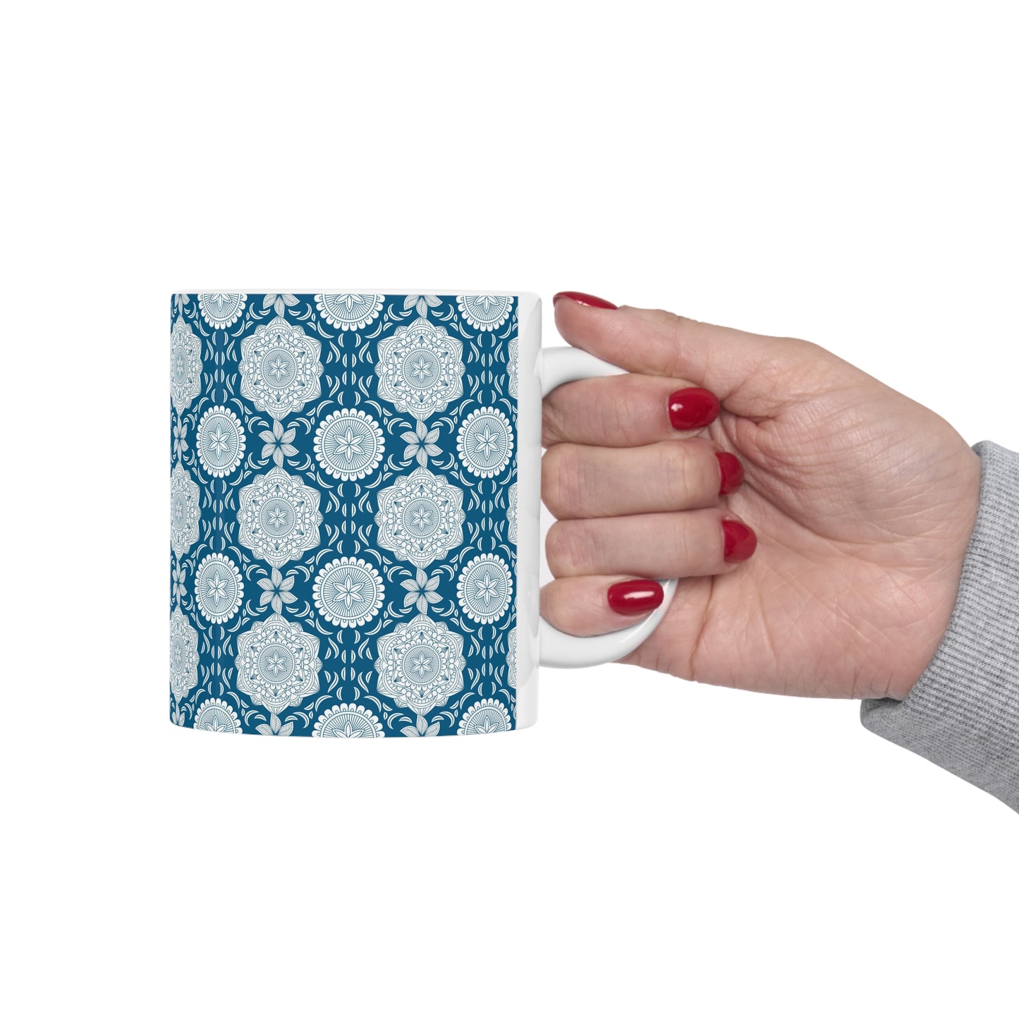Blue & White Mandala | Ceramic Mug 11oz