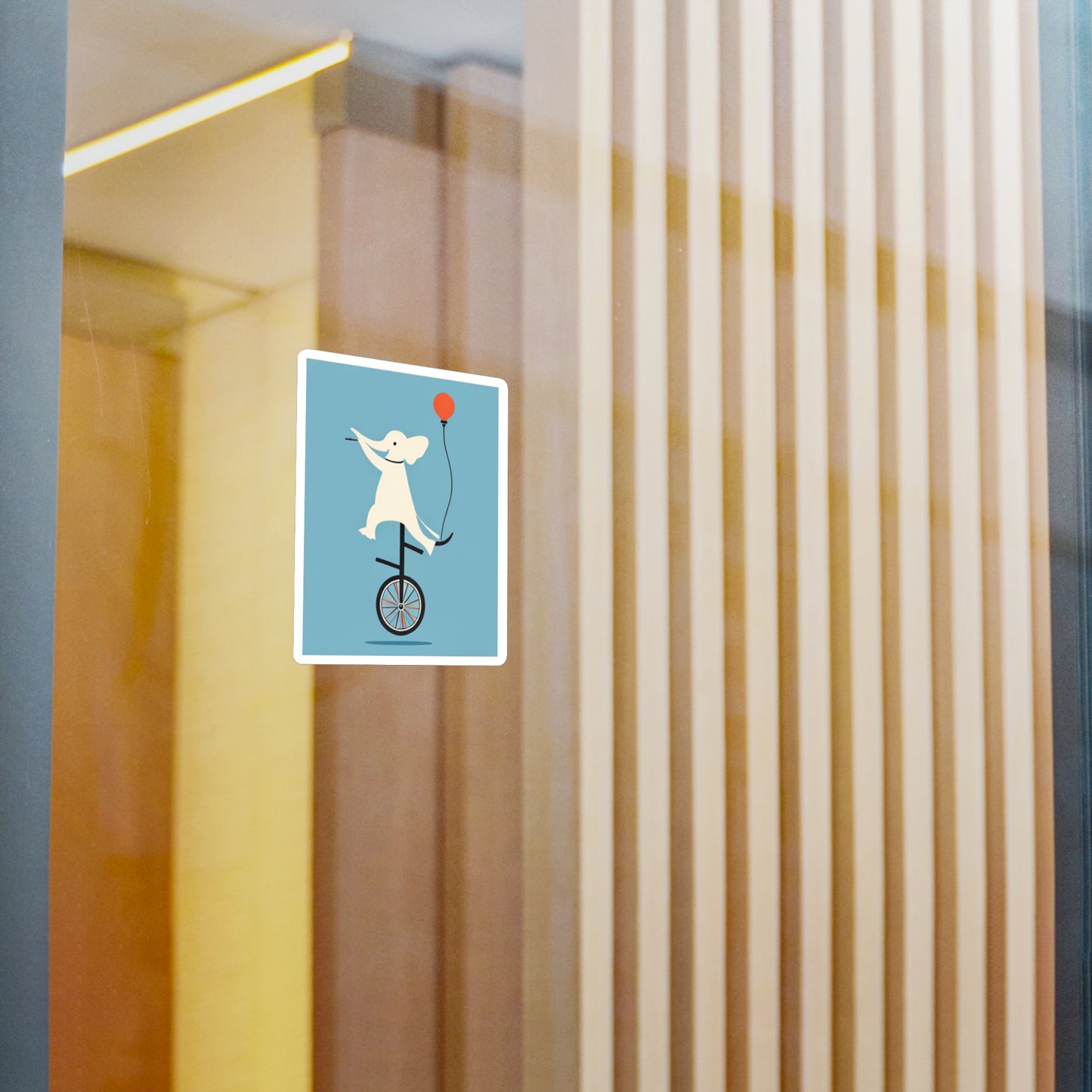 Elephant Riding a Unicycle - Cute Vinyl Decals
