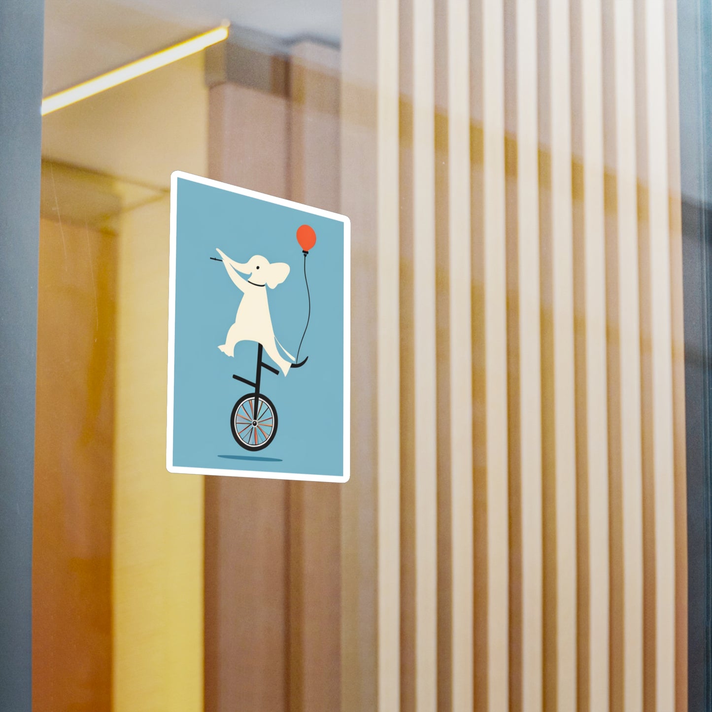 Elephant Riding a Unicycle - Cute Vinyl Decals
