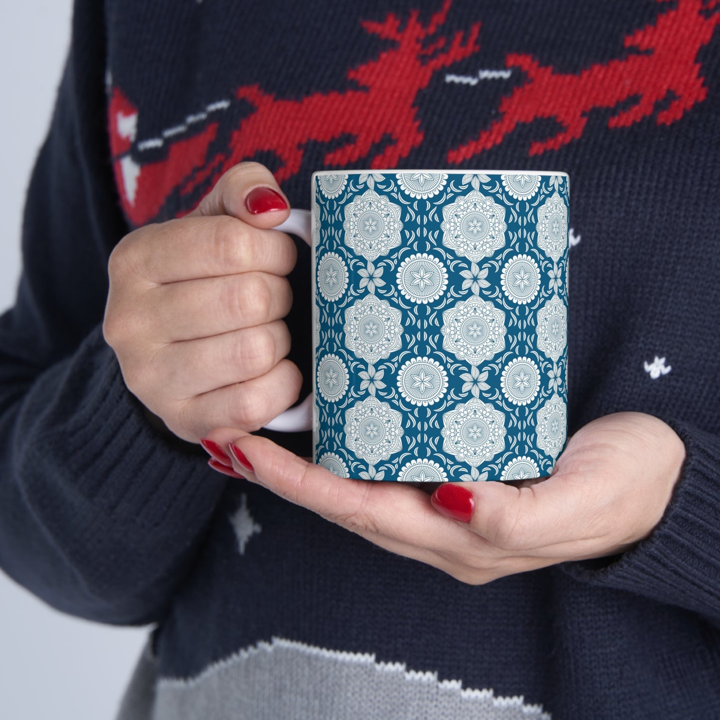 Blue & White Mandala | Ceramic Mug 11oz