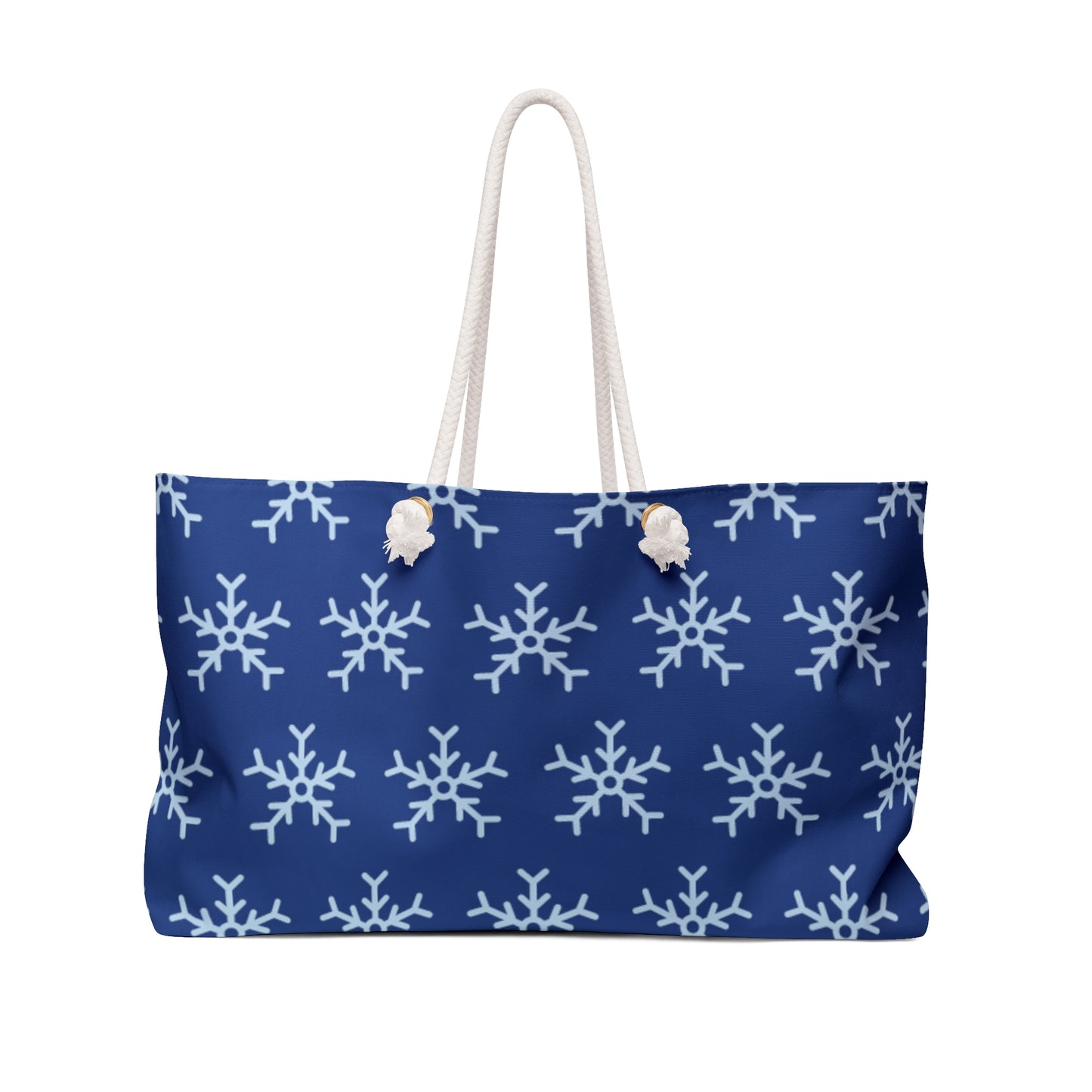 Let It Snow! Navy Snowflake Weekender Bag