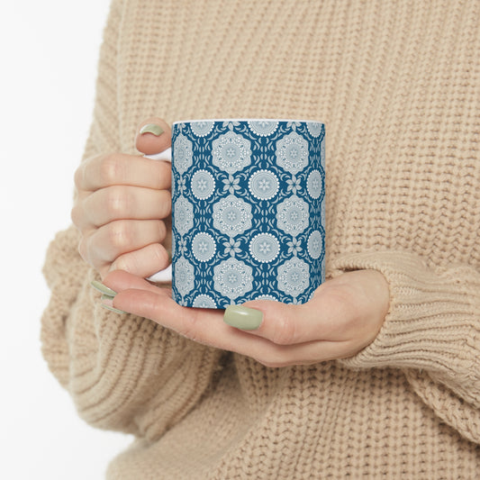 Blue & White Mandala | Ceramic Mug 11oz