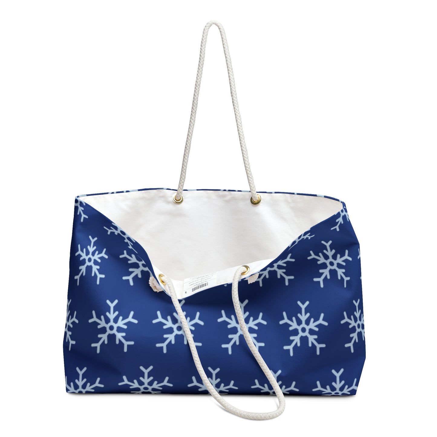 Let It Snow! Navy Snowflake Weekender Bag