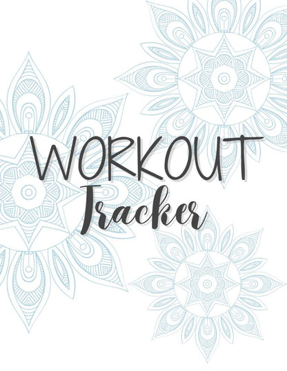 Sky Blue Mandala Workout Tracker - Year On A Page or Monthly